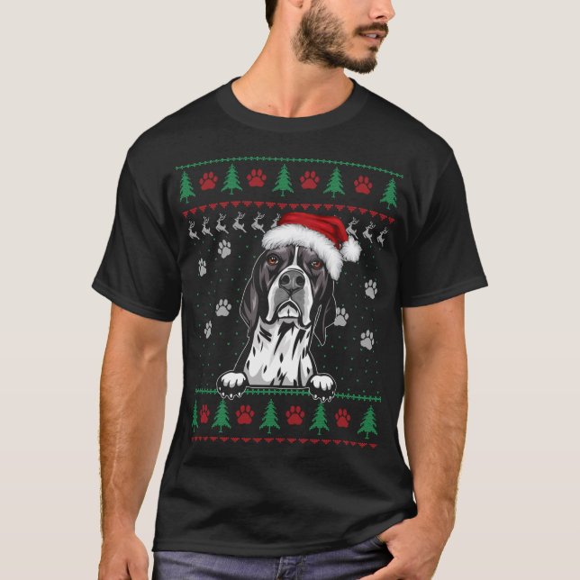 English Pointer Christmas Ugly Sweater Funny Dog L (Front)