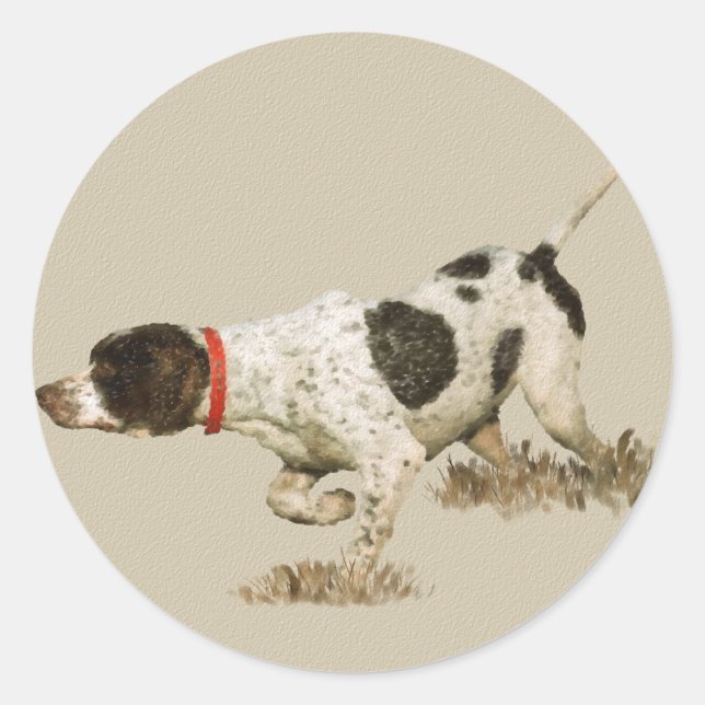 English Pointer Classic Round Sticker (Front)