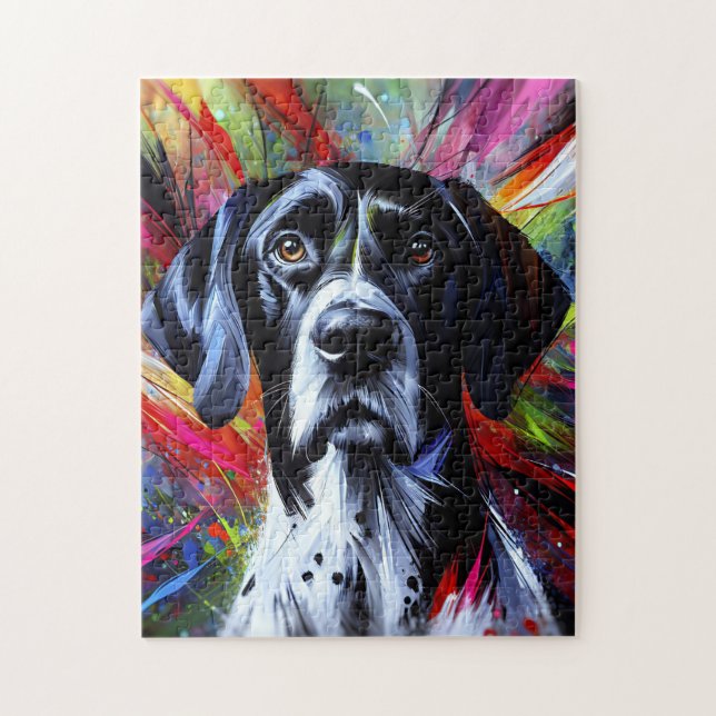 English Pointer Dog Acrylic Print | Colourful Jigsaw Puzzle (Vertical)