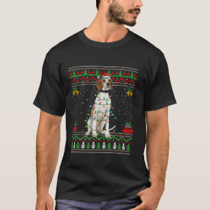 English Pointer Dog Christmas Lights Santa Ugly Sw T-Shirt