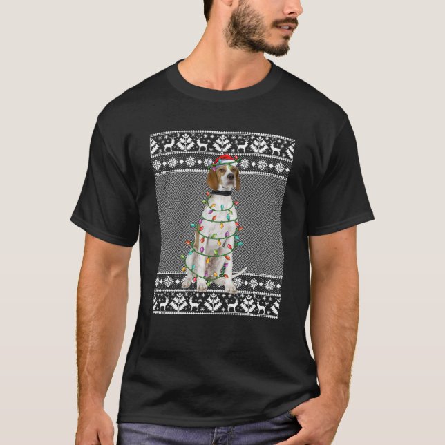 English Pointer Dog Christmas Matching Santa Sweat T-Shirt (Front)