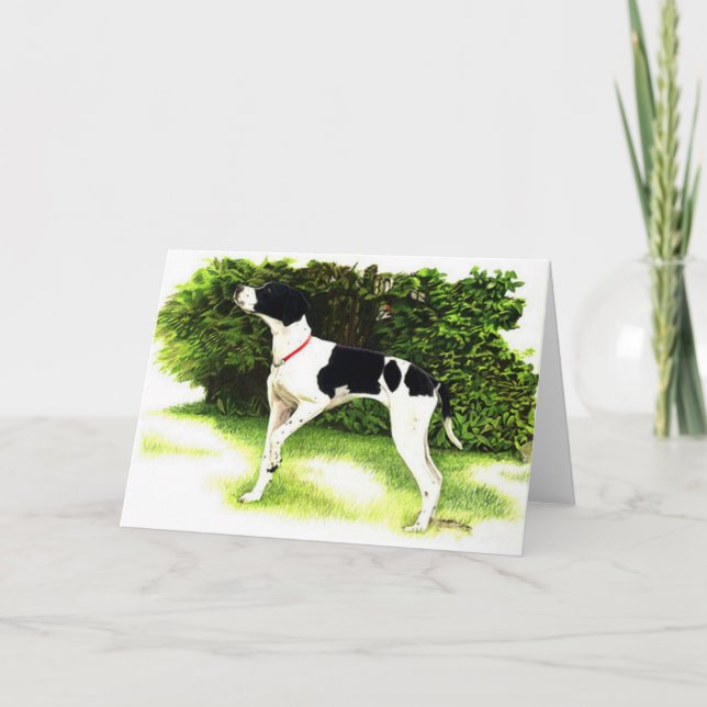 English Pointer Dog Portrait Blank Greeting Card (Front)