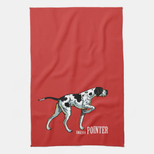 English pointer dog tea towel