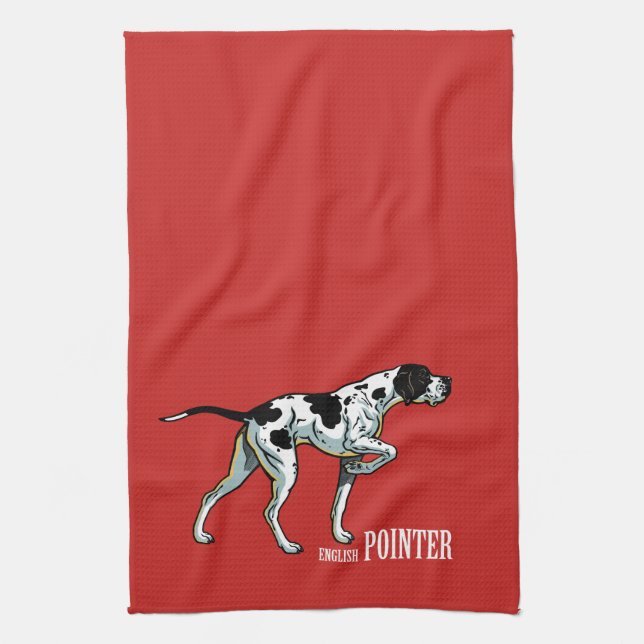 English pointer dog tea towel (Vertical)