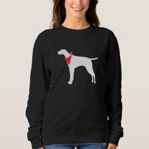 English Pointer Dog Wearing Red Bandanna Sweatshirt