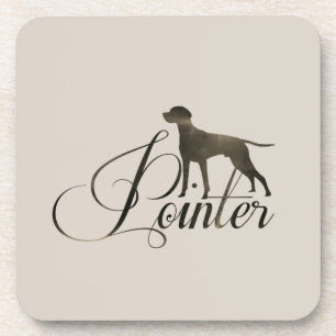 English Pointer Frosted Glass Coffee Mug Flask T-S Coaster