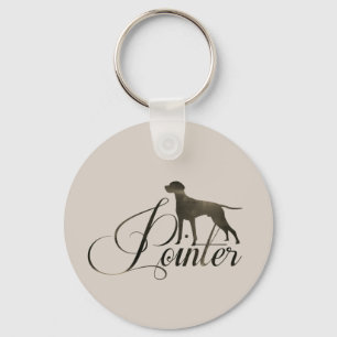 English Pointer Frosted Glass Coffee Mug Flask T-S Key Ring