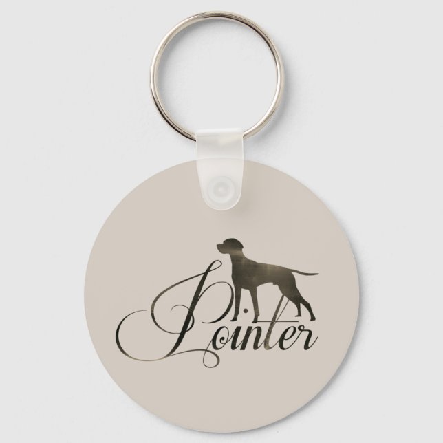 English Pointer Frosted Glass Coffee Mug Flask T-S Key Ring (Front)
