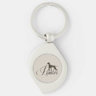 English Pointer Frosted Glass Coffee Mug Flask T-S Key Ring