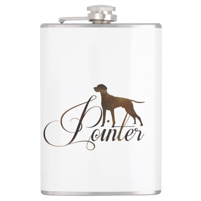 English Pointer Frosted Glass Coffee Mug Hip Flask (Front)