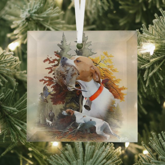 English Pointer  Glass Tree Decoration (Insitu)