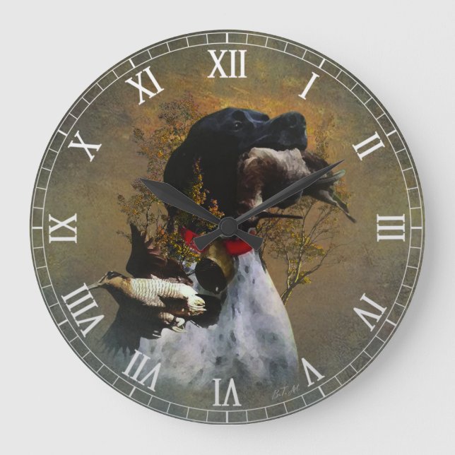 English Pointer  Large Clock (Front)