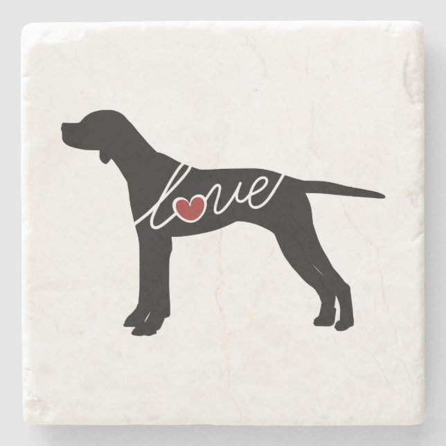 English Pointer Love Stone Coaster (Front)