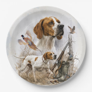 English Pointer Paper Plate