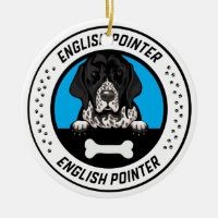 English Pointer Peeking Illustration Badge