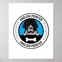 English Pointer Peeking Illustration Badge
