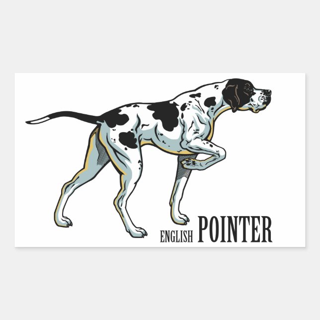 english pointer rectangular sticker (Front)