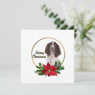 English Pointer Red & Green Christmas Card