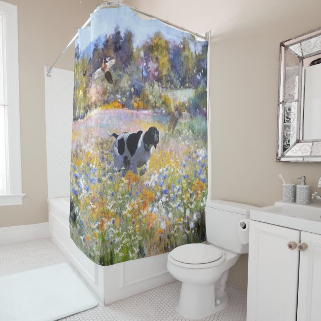 English Pointer Shower Curtain (In Situ)