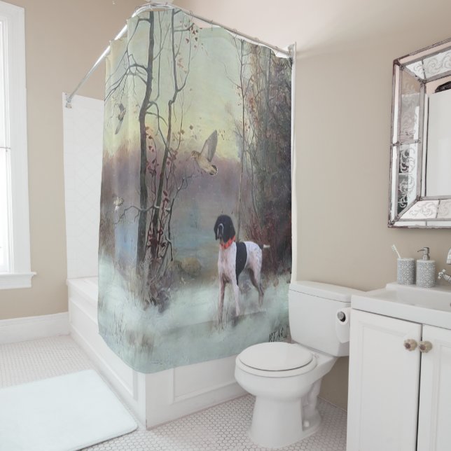 English Pointer Shower Curtain (In Situ)
