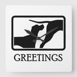 English Pointer Square Wall Clock