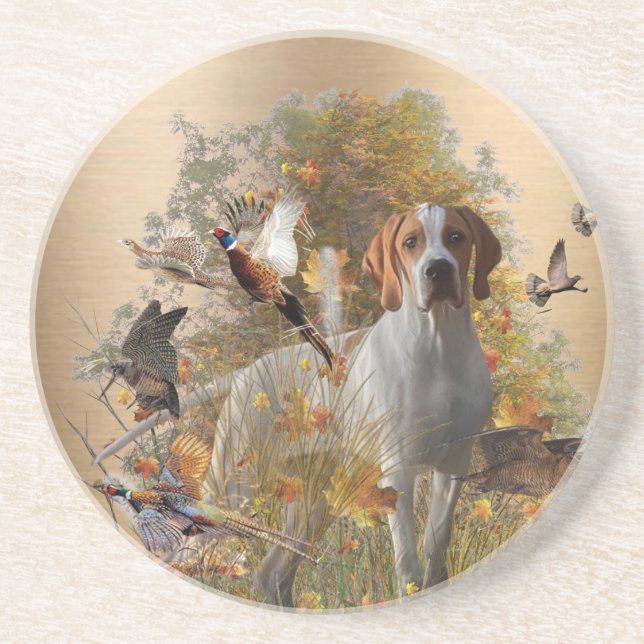 English Pointer  Tapestry Metal Print Drawstring B Coaster (Front)