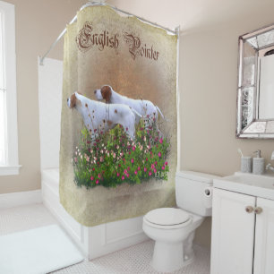 English Pointer Tapestry Poster Triptych Acrylic P Shower Curtain