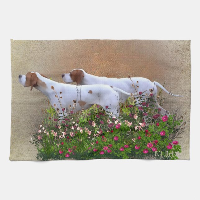 English Pointer Tapestry Poster Triptych Acrylic P Tea Towel (Horizontal)