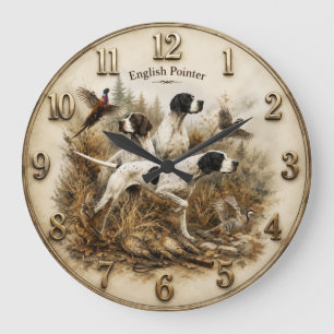 English Pointer – The Ultimate Bird Hunting Dog Large Clock