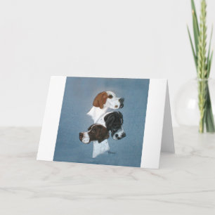 English Pointer Trio Head Study Card