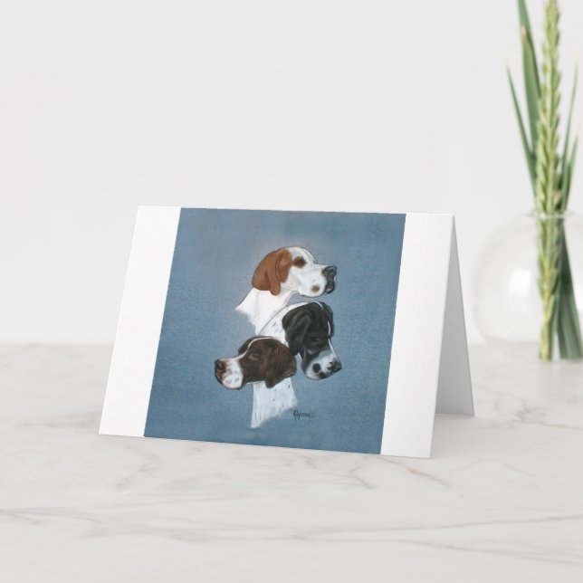 English Pointer Trio Head Study Card (Front)