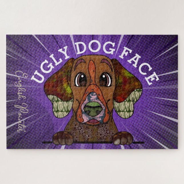 English Pointer ugly dog face 1000 piece Jigsaw Puzzle (Horizontal)