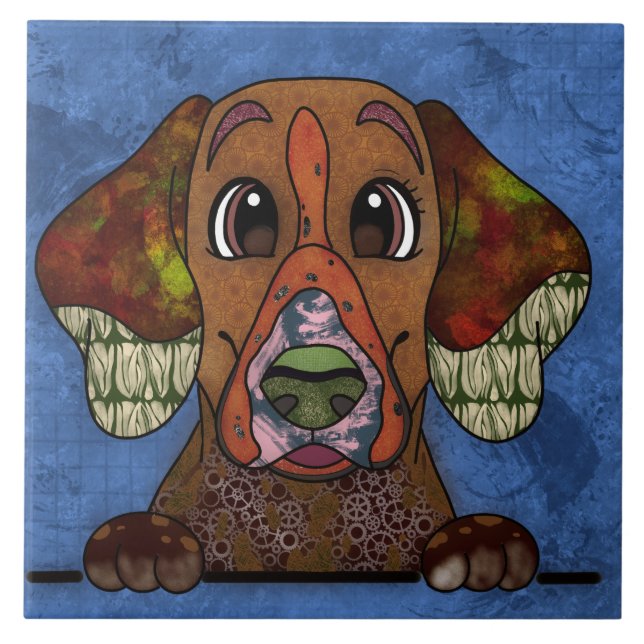 English Pointer ugly dog face Ceramic Tile (Front)