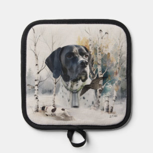 English Pointer , Woodcock Hunting Season , Art  Pot Holder