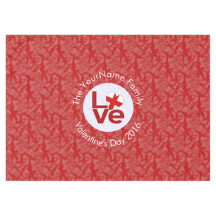 English Red LOVE Flag Personalised Tablecloth