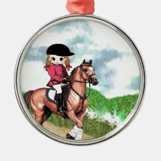 English Riding Girl Metal Tree Decoration