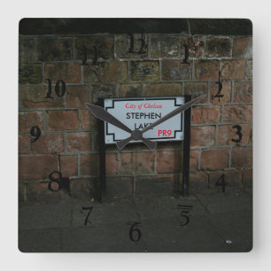 English Road Sign personalised Square Wall Clock