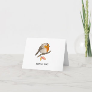 English Robin Bird Thank You Card