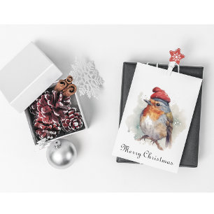 English Robin Christmas Family Greetings Holiday Card