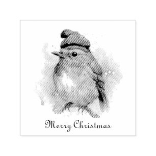 English Robin Christmas Mailing Essentials Self-inking Stamp