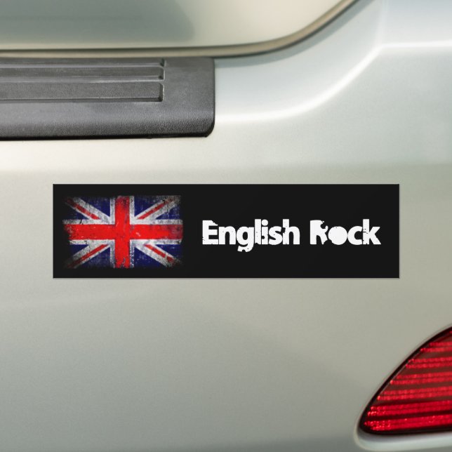 English Rock Bumper Sticker (On Car)