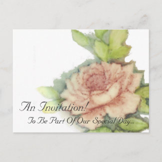 English Rose An Invitation Post Card-Customise