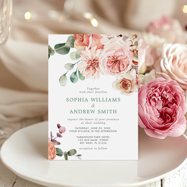 English Rose Bouquet Wedding Invitation (Creator Uploaded)