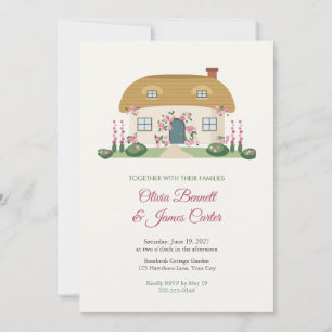 English Rose Cottage Garden Wedding Invitation