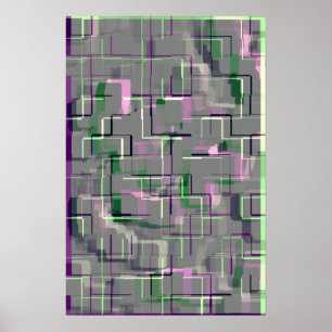 "English Rose Garden" Geometric Art Poster