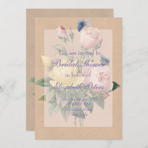 English Rose Garden Wedding Bridal Shower Invitation