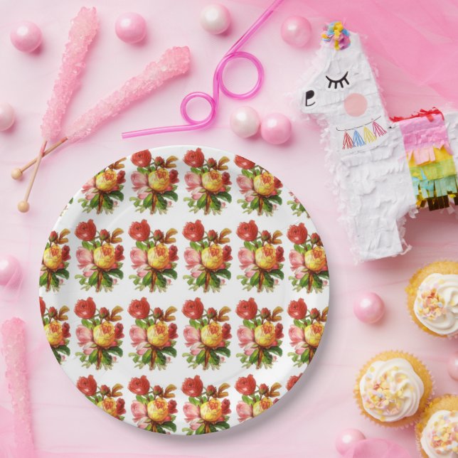 English Rose Tea Party Paper Plates (Party)