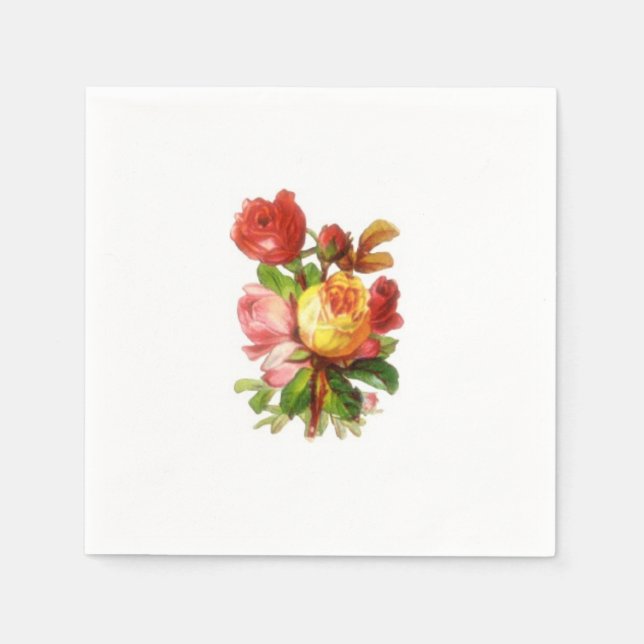 English Rose Tea Party Theme Paper Napkins (Front)