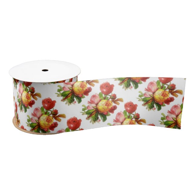 English Rose Tea Party Theme Ribbon Satin Ribbon (Spool)