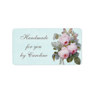 English Rose Vintage Botanical Custom Label